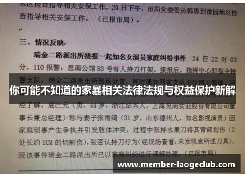 你可能不知道的家暴相关法律法规与权益保护新解